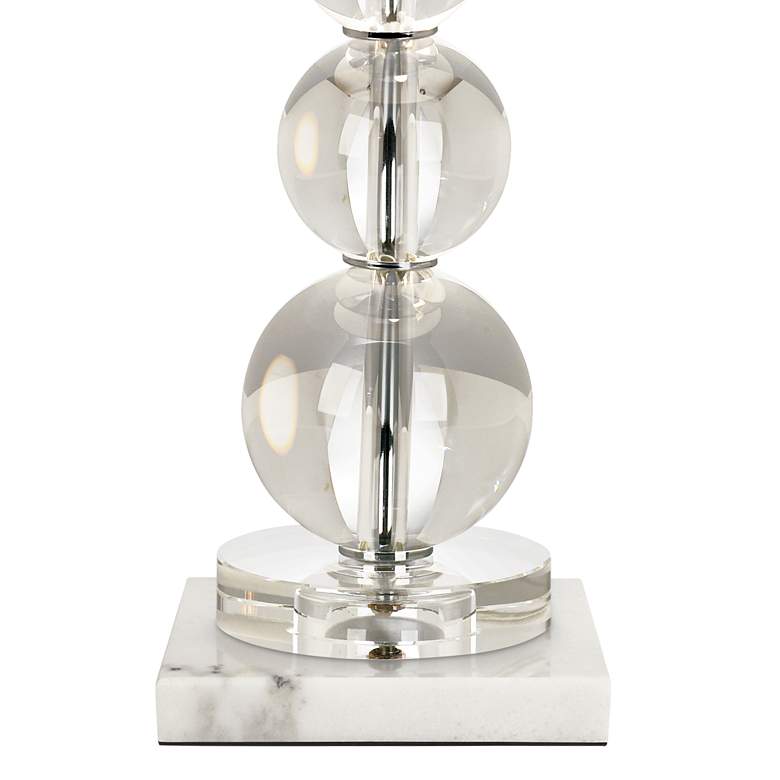 Image 4 Stacked Crystal Spheres Table Lamp w/ Square White Marble Riser more views