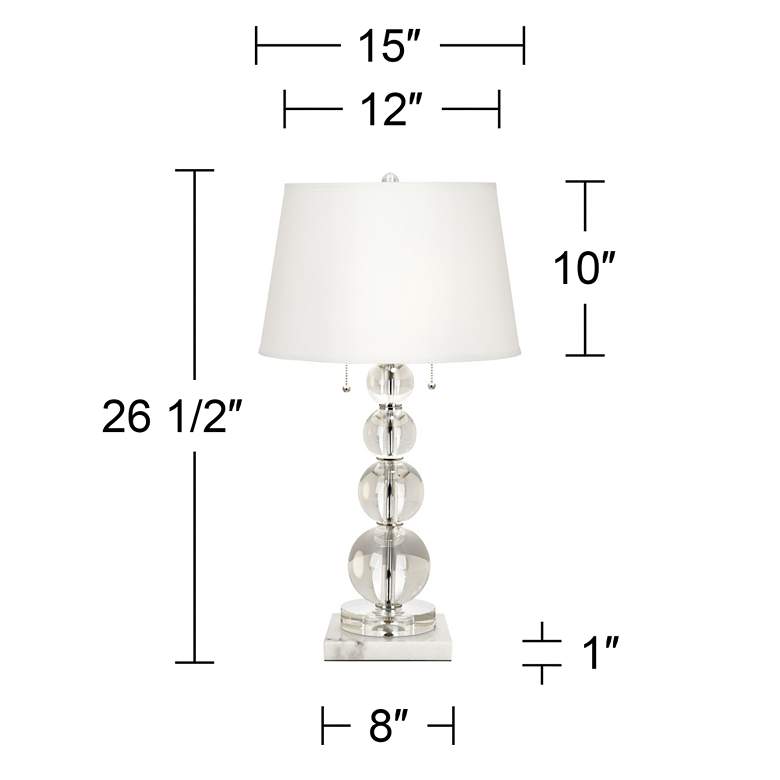 Image 5 Stacked Crystal Spheres Table Lamp w/ Square White Marble Riser more views