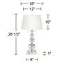 Stacked Crystal Spheres Table Lamp w/ Square White Marble Riser
