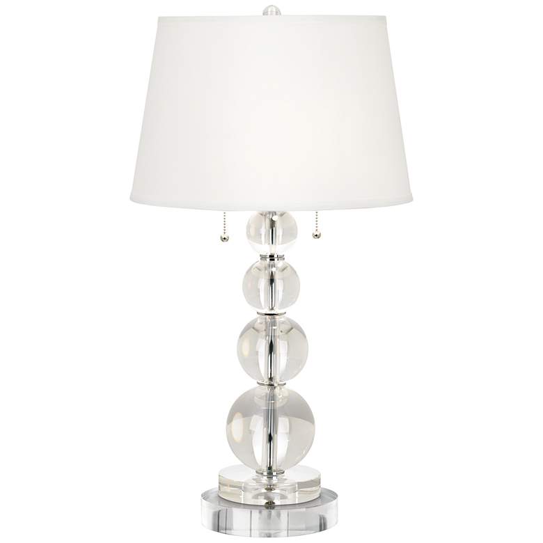 Image 1 Stacked Crystal Spheres Table Lamp With 8" Wide Round Riser