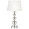 Stacked Crystal Spheres Table Lamp With 8" Wide Round Riser