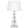 Stacked Crystal Spheres Table Lamp With 8" Wide Square Riser