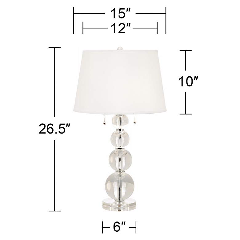 Image 6 Stacked Crystal Spheres Table Lamp With 8 inch Wide Square Riser more views