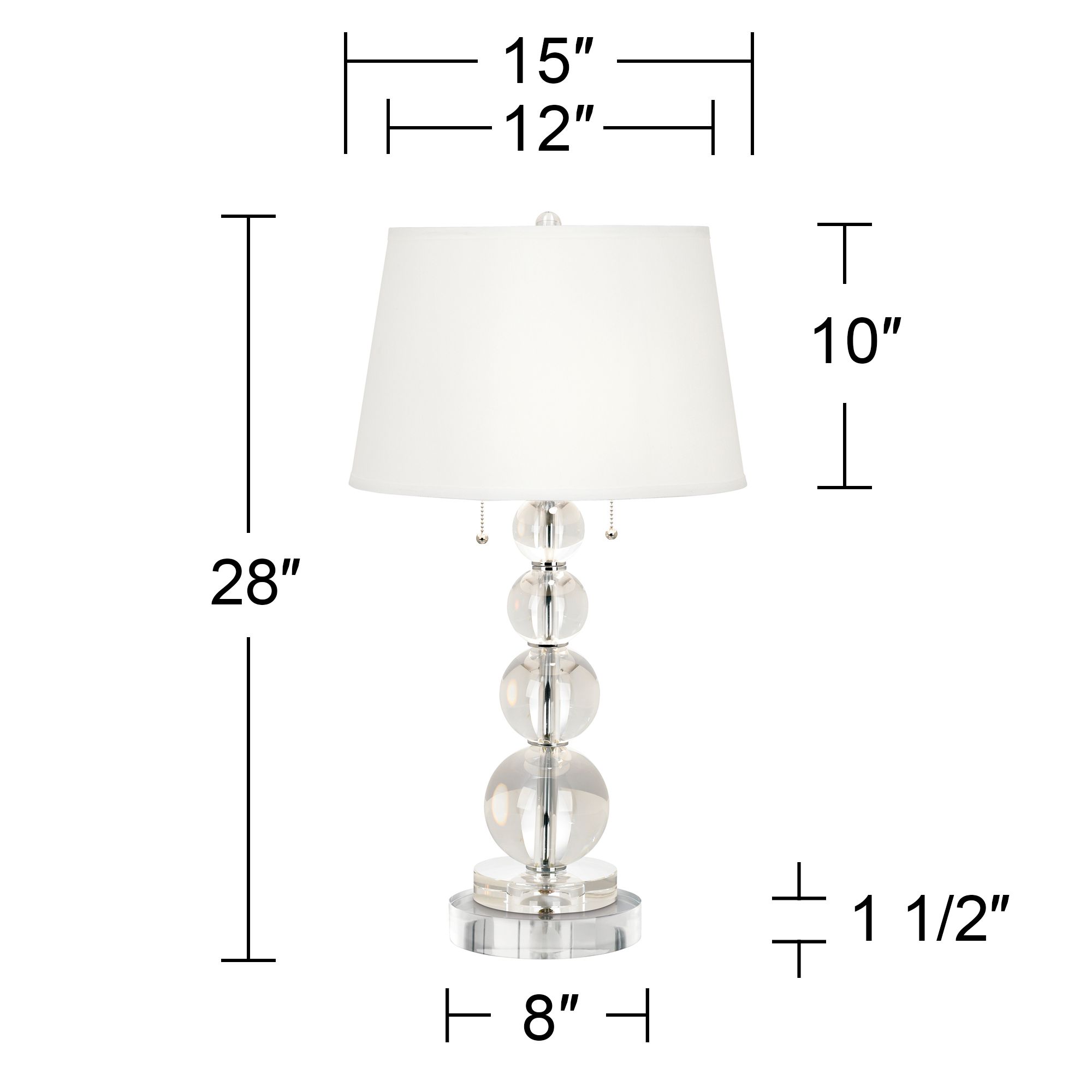 Image 6 Stacked Crystal Spheres Table Lamp With 8" Wide Round Riser more views