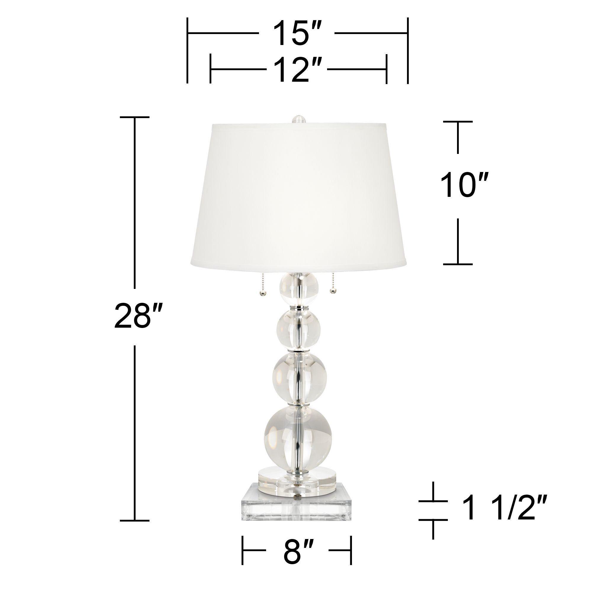 Image 6 Stacked Crystal Spheres Table Lamp With 8" Wide Square Riser more views