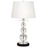 Stacked Crystal Spheres Table Lamp with Round Black Marble Riser