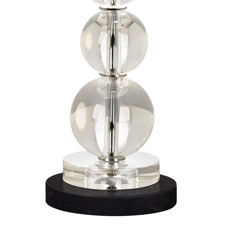 Image 4 Stacked Crystal Spheres Table Lamp with Round Black Marble Riser more views
