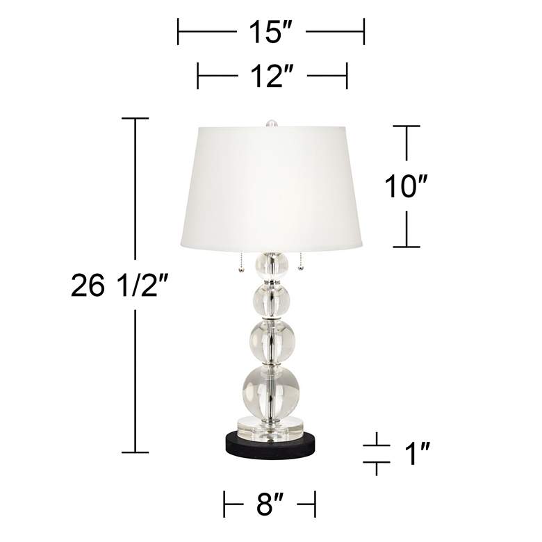 Image 5 Stacked Crystal Spheres Table Lamp with Round Black Marble Riser more views