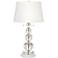 Stacked Crystal Spheres Table Lamp with Round White Marble Riser