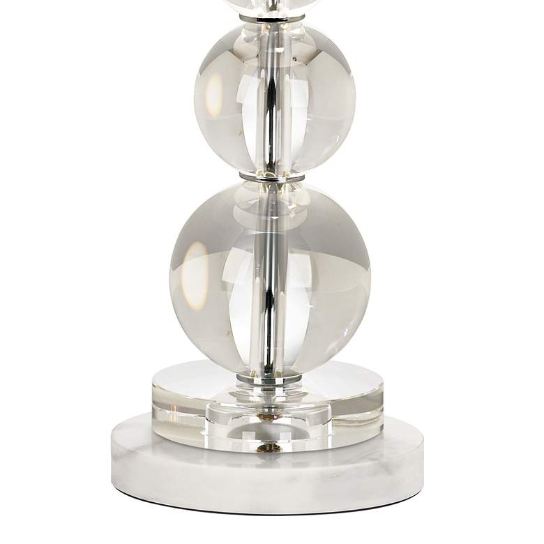 Image 4 Stacked Crystal Spheres Table Lamp with Round White Marble Riser more views