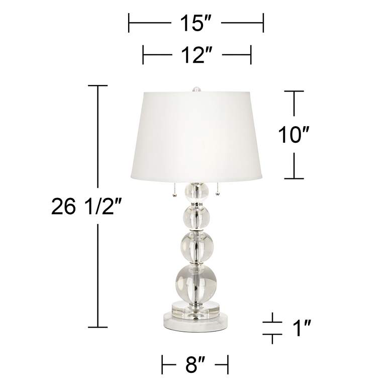Image 5 Stacked Crystal Spheres Table Lamp with Round White Marble Riser more views