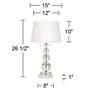 Stacked Crystal Spheres Table Lamp with Round White Marble Riser