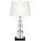 Stacked Crystal Spheres Table Lamp with Square Black Marble Riser