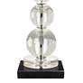 Stacked Crystal Spheres Table Lamp with Square Black Marble Riser