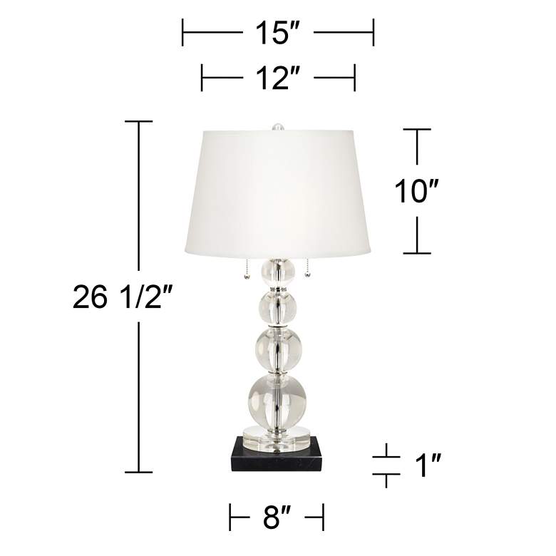 Image 5 Stacked Crystal Spheres Table Lamp with Square Black Marble Riser more views