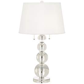 Image2 of Stacked Crystal Spheres Table Lamp With USB Dimmer