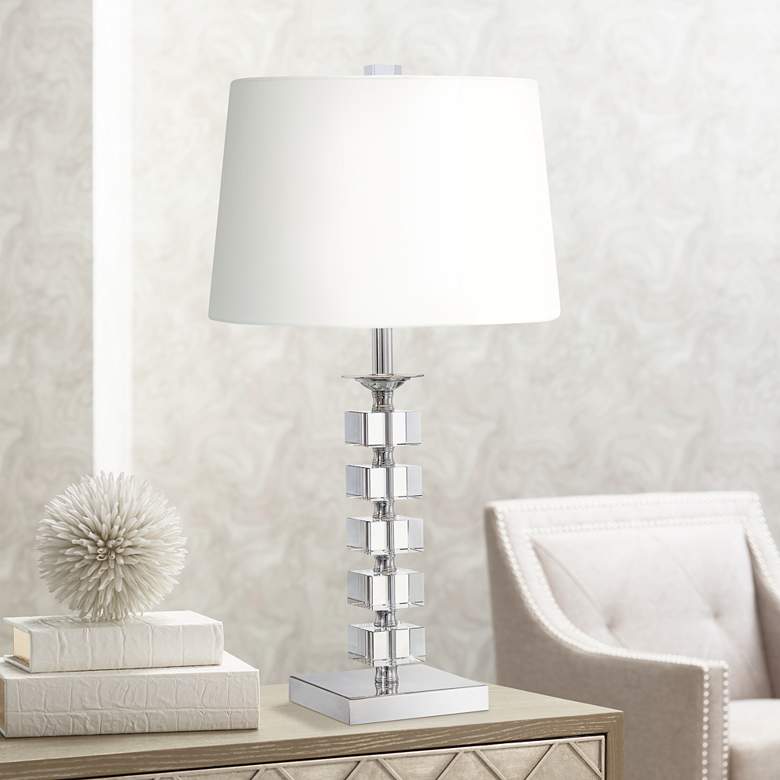 Image 1 Stacked Cubes Crystal Table Lamp by Vienna Full Spectrum