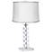 Stacked Cubes Crystal Table Lamp with White Rhinestone Shade