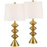 4_Stacked Diamonds 24" Modern Gold Table Lamps Set of 2