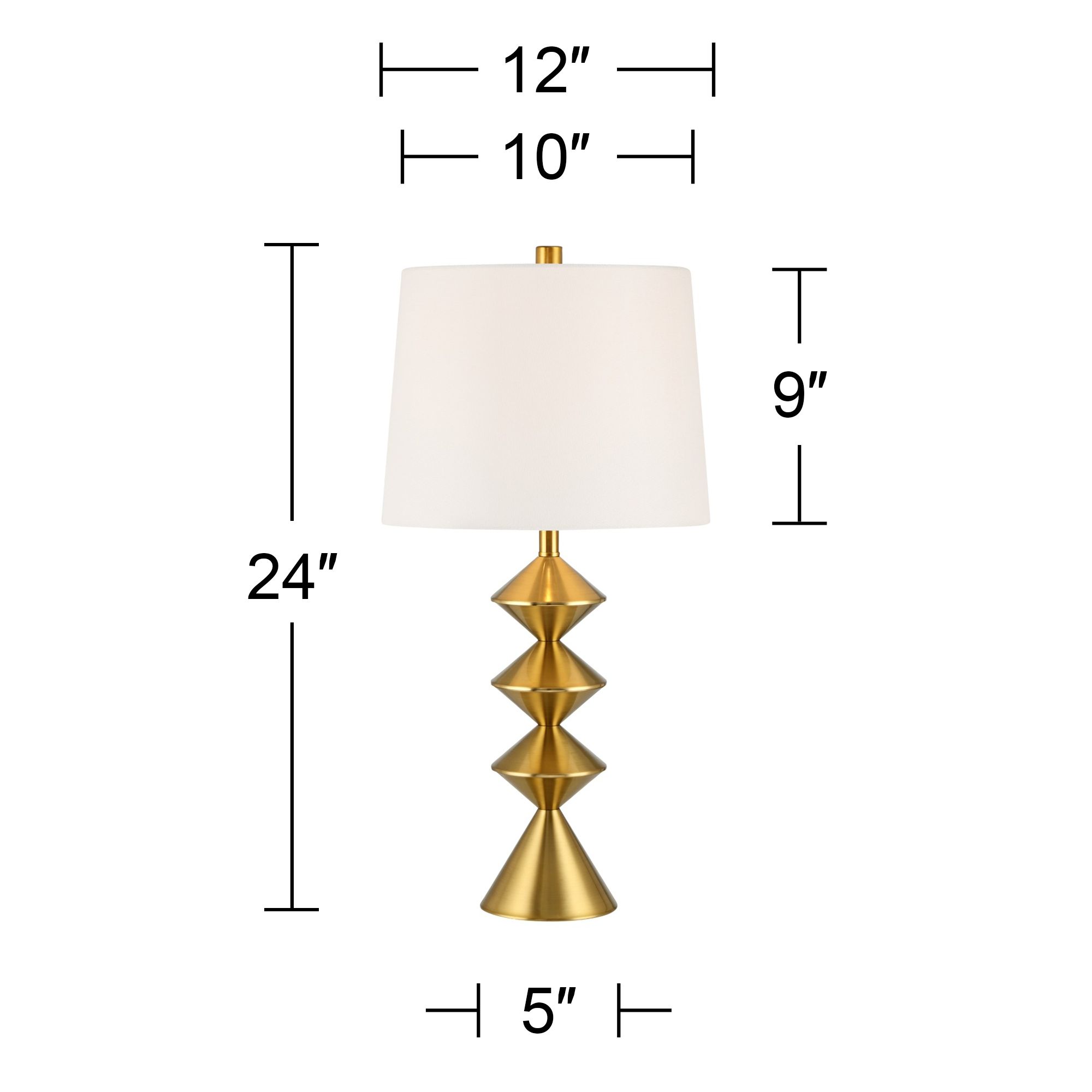 Watch A Video About the Stacked Diamonds Modern Gold Table Lamps Set of 2