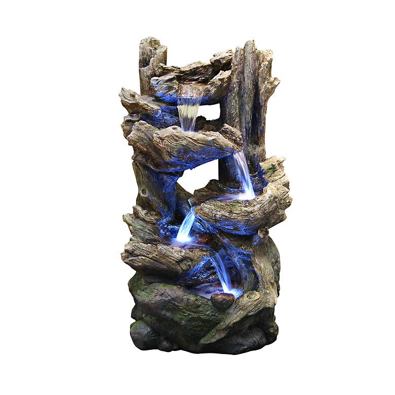 Image 1 Stacked Logs 38 inch High LED Floor Fountain