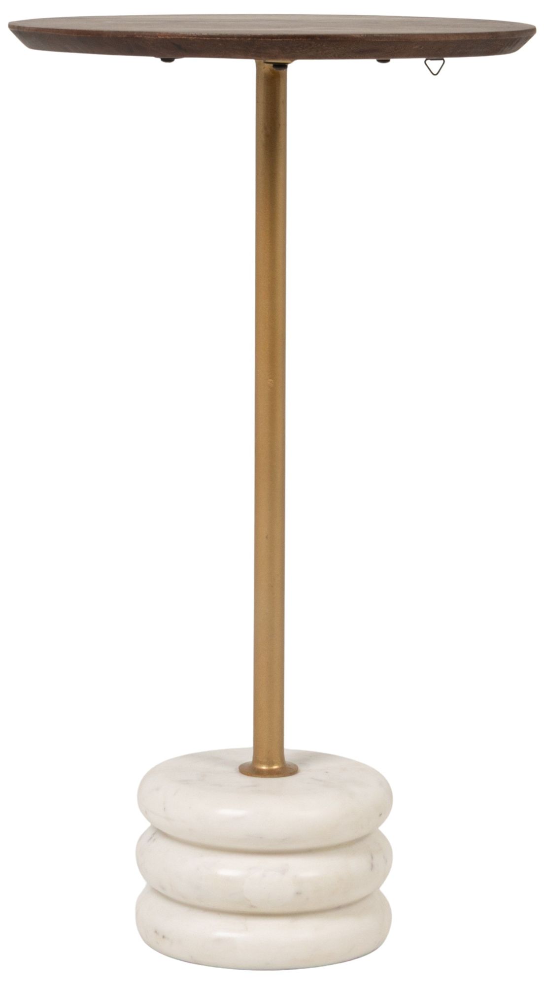 Image 5 Stacked Marble Base and Mango Wood Drink Table with Gold Post more views
