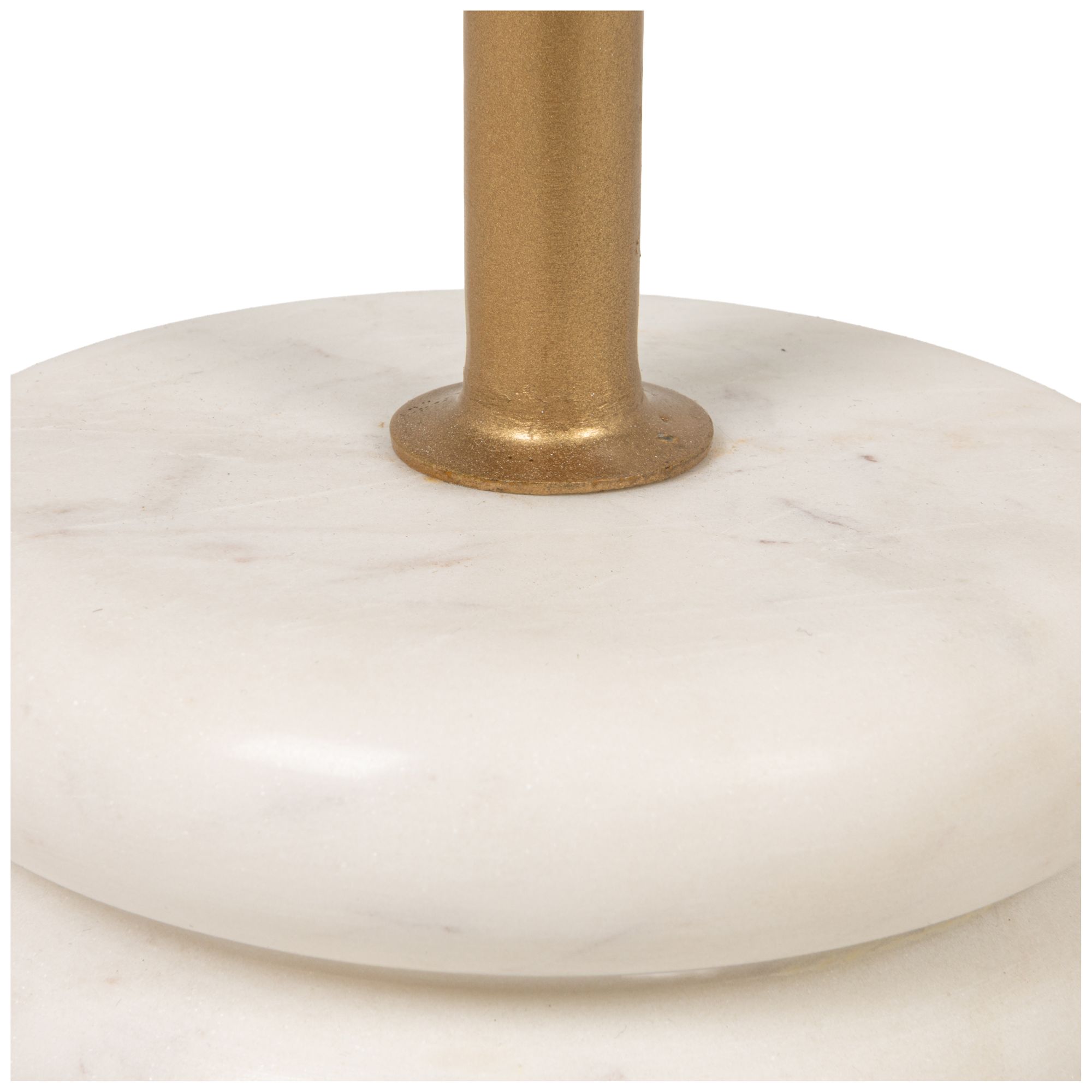 Image 6 Stacked Marble Base and Mango Wood Drink Table with Gold Post more views