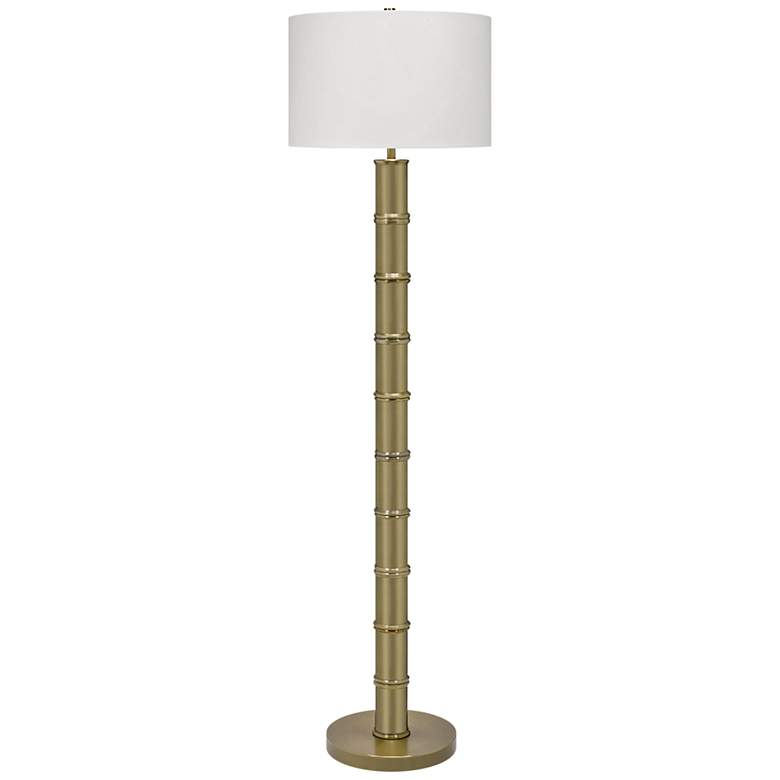Image 1 Stacked Metal Satin Brass LED Floor Lamp