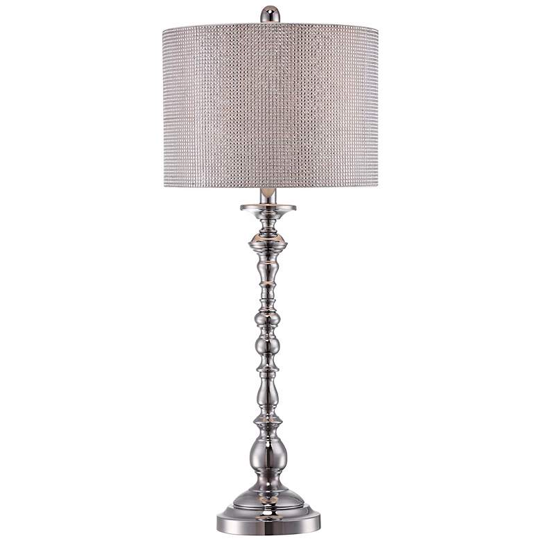 Image 1 Stacked Sphere Chrome Buffet Lamp with Faux Diamond Shade