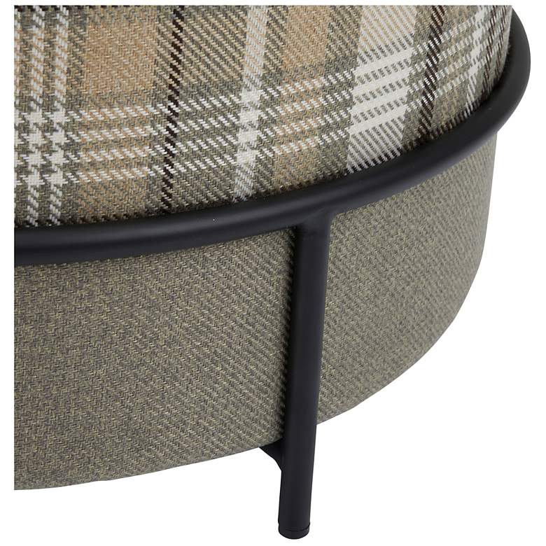 Image 3 Stacked Upholstered Ottoman with Metal Legs, Multicolor more views