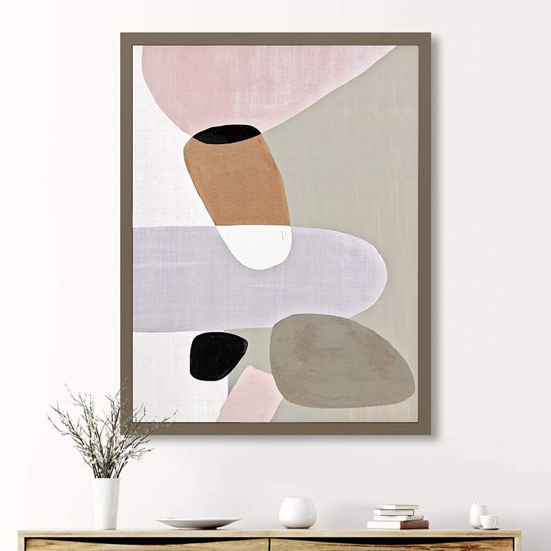 Image 1 Stacking Pebbles I 51 inch High Framed Giclee Wall Art