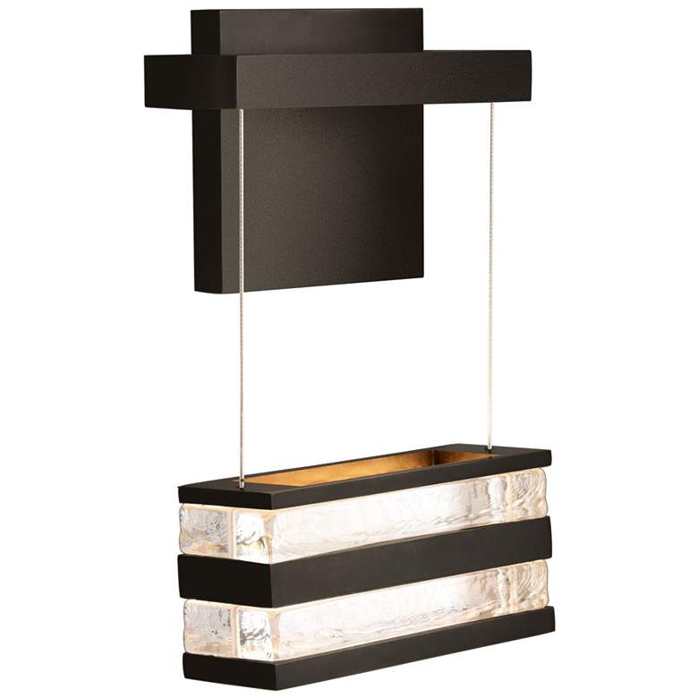 Image 1 Stacks 2.9" High Dark Smoke Sconce With Clear Glass Shade