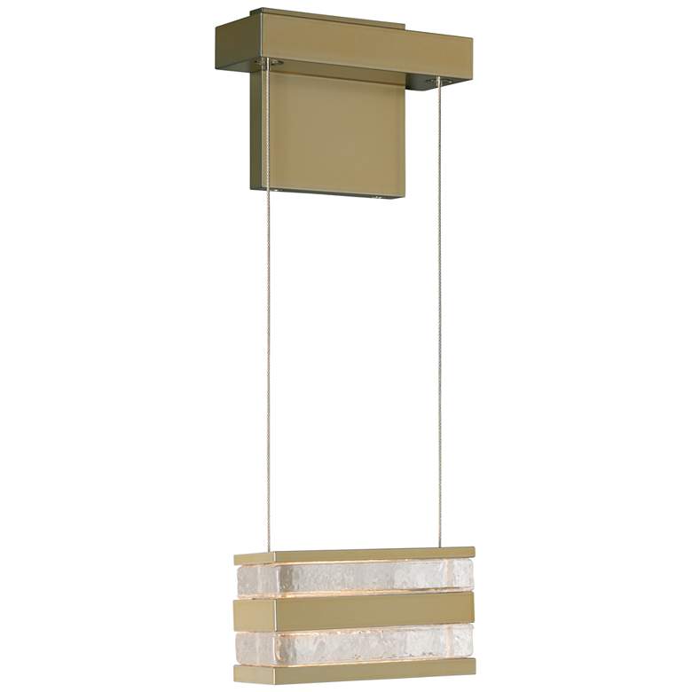 Image 1 Stacks 2.9" High Modern Brass Sconce With Clear Glass Shade