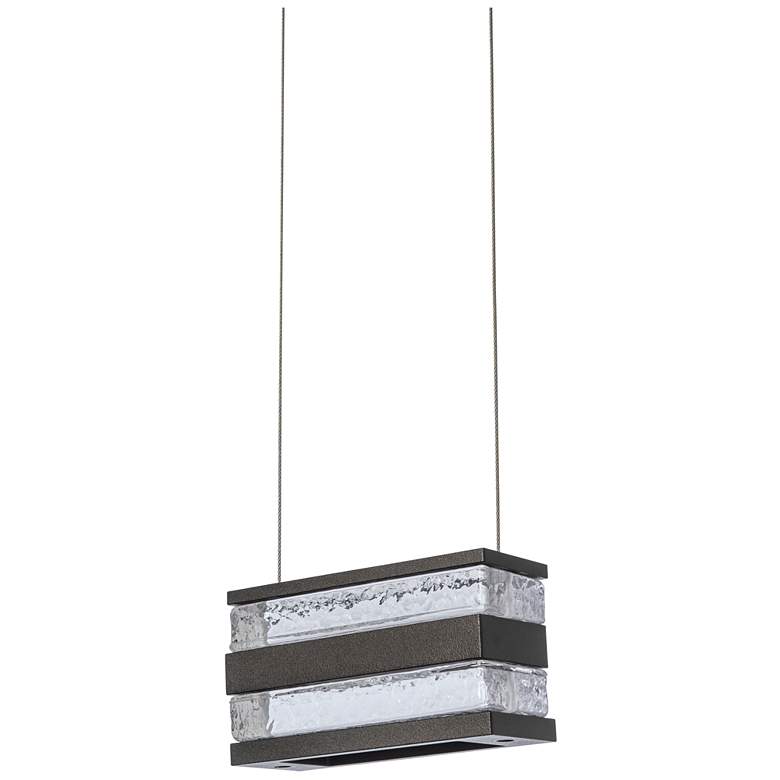 Image 1 Stacks 5.7" Wide Oil Rubbed Bronze LED Pendant With Clear Glass