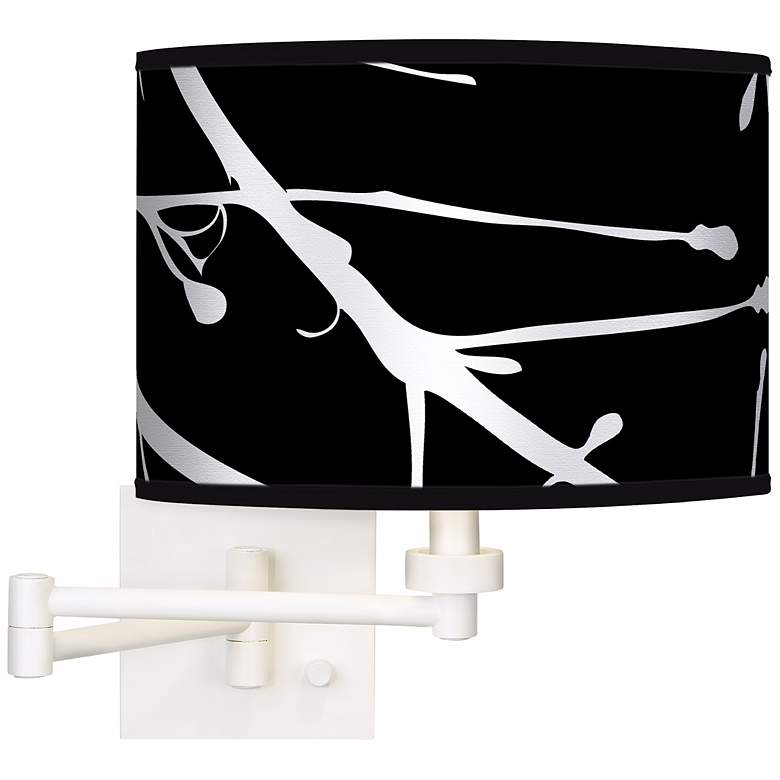 Image 1 Stacy Garcia Calligraphy Tree Black White Swing Arm Wall Light