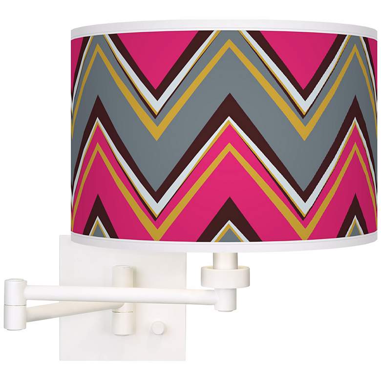 Image 1 Stacy Garcia Chevron Pride Pink Giclee White Swing Arm Wall Light