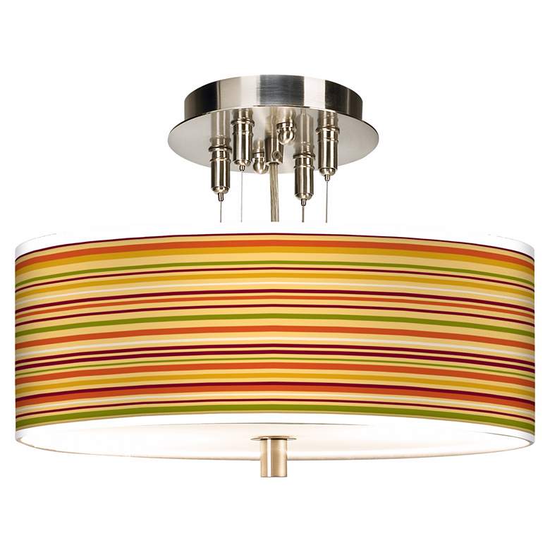 Image 1 Stacy Garcia Harvest Stripe Giclee 14 inch Wide Ceiling Light