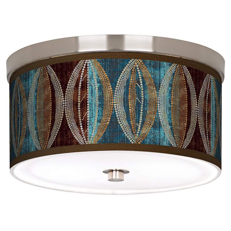 Image 1 Stacy Garcia Pearl Leaf Peacock 10 1/4 inch Wide Ceiling Light