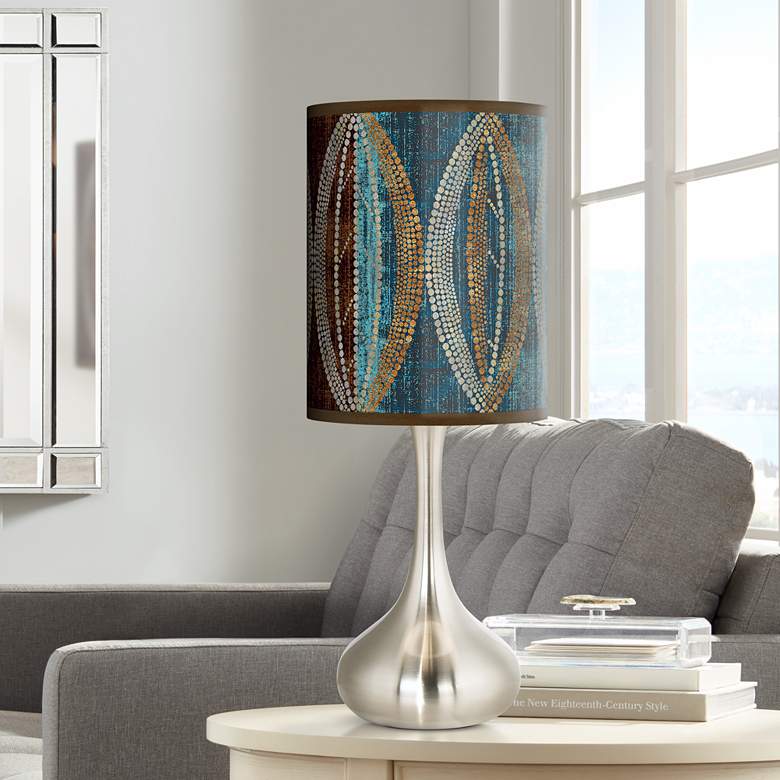 Image 1 Stacy Garcia Pearl Leaf Peacock Giclee Droplet Table Lamp