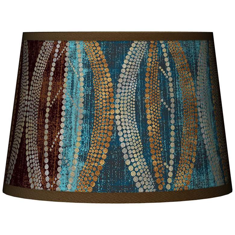 Image 1 Stacy Garcia Pearl Leaf Peacock Tapered Lamp Shade 10x12x8