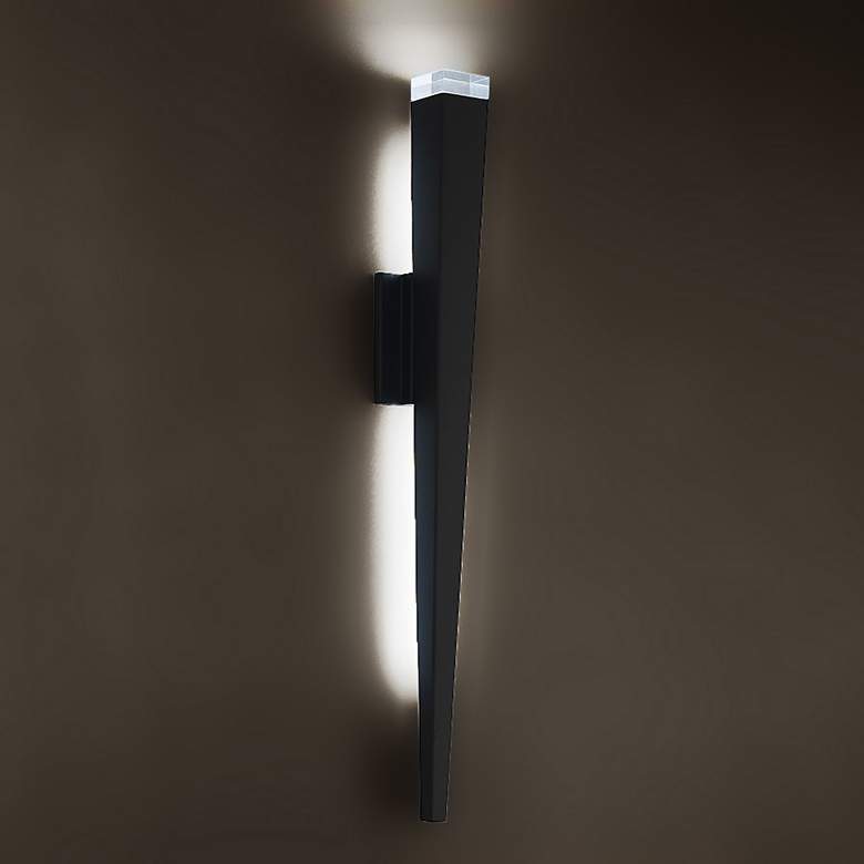 Image 1 Staff 32"H x 4.6"W 1-Light Outdoor Wall Light in Black