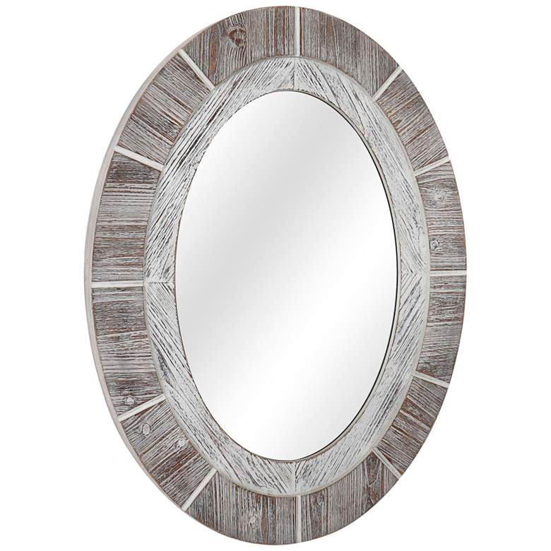 Image 1 Stafford 1 Distressed Brown Gray 30" x 38 1/2" Wall Mirror