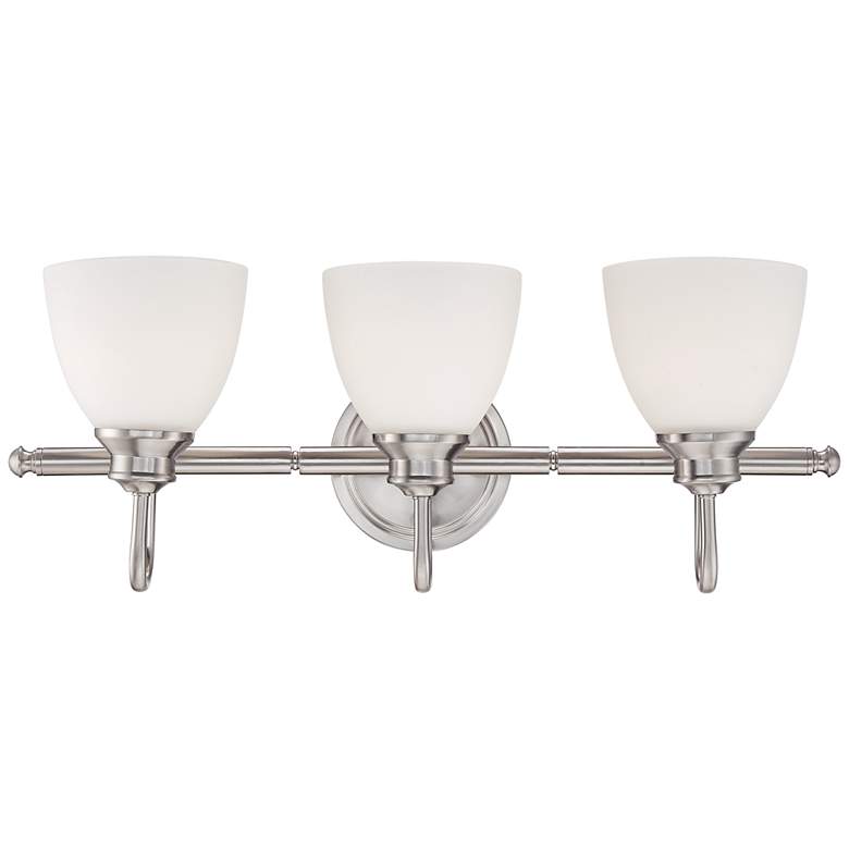 Image 1 Stafford 25" Wide Satin Nickel Bathroom Light