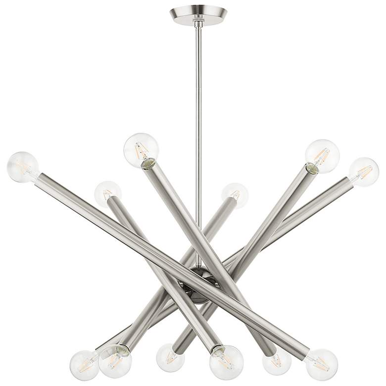 Image 6 Stafford 34 1/2"W Brushed Nickel 12-Light Sputnik Pendant more views