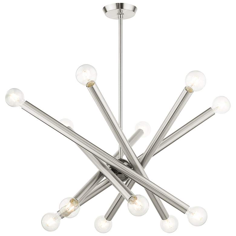 Image 7 Stafford 34 1/2"W Brushed Nickel 12-Light Sputnik Pendant more views