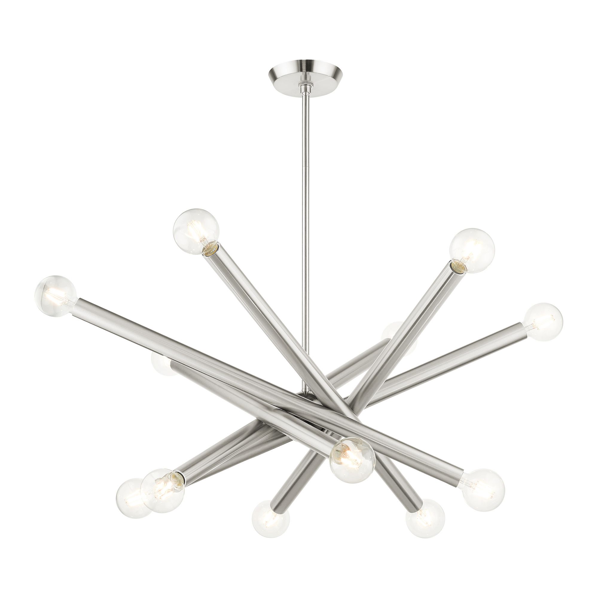 Stafford 34 1/2"W Brushed Nickel 12-Light Sputnik Pendant in scene