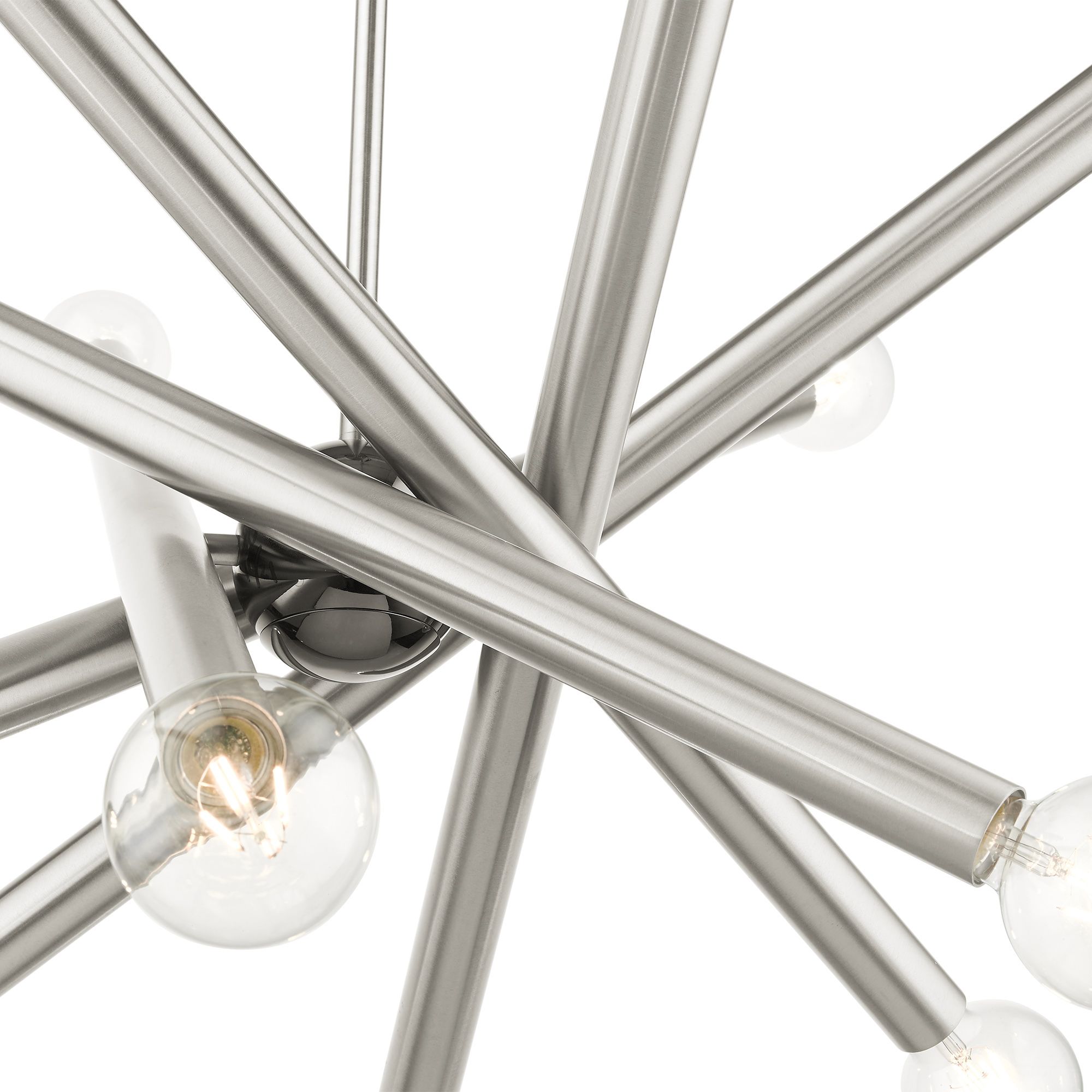 Stafford 34 1/2"W Brushed Nickel 12-Light Sputnik Pendant in scene