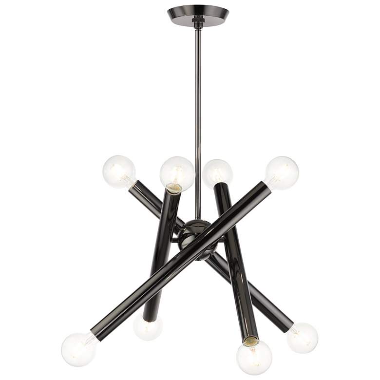 Image 1 Stafford 8 Light Black Chrome Chandelier