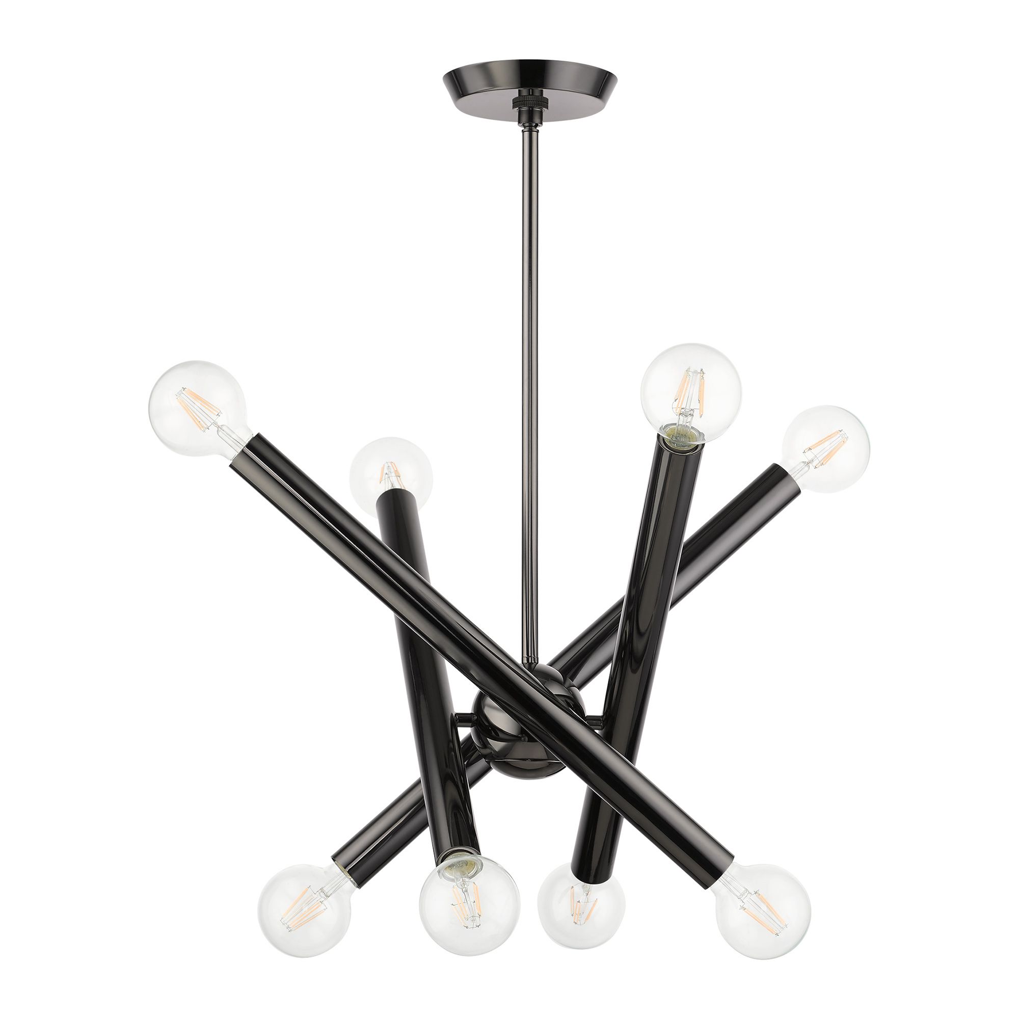 Image 3 Stafford 8 Light Black Chrome Chandelier more views