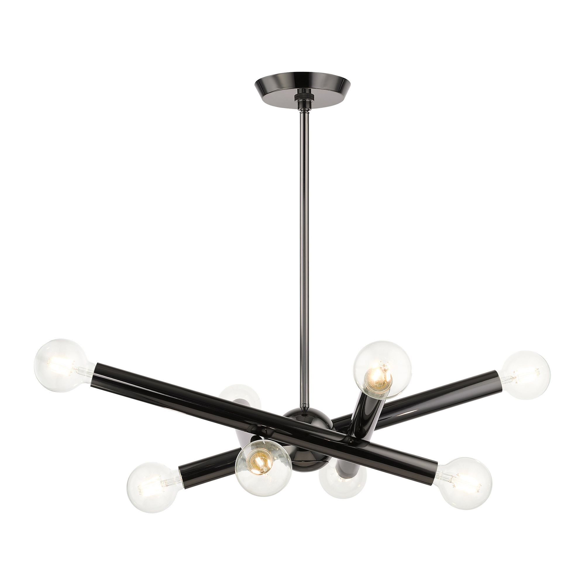 Stafford 8 Light Black Chrome Chandelier